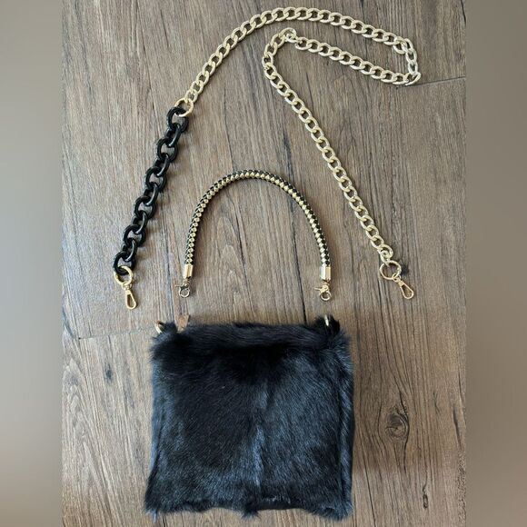 Handmade Genuine Goat Hair-on Hide Wristlet/Shoulder Bag/ Crossbody - Picture 9 of 16